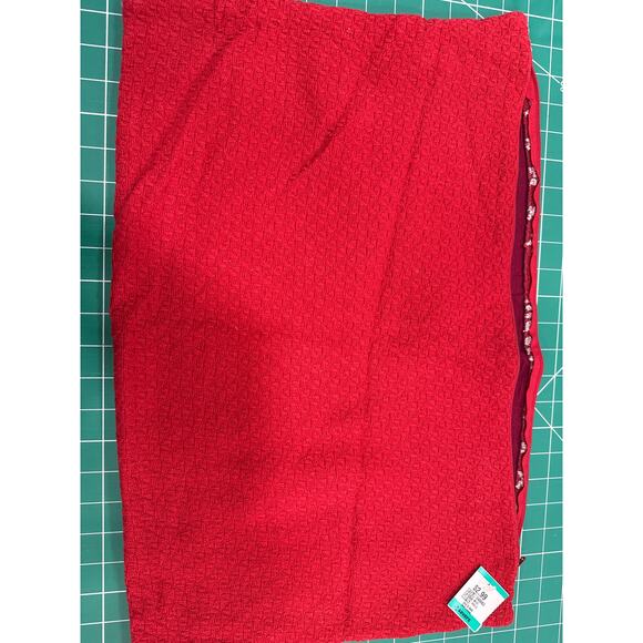 Crate & Barrel Noelle Red Knit Lumbar Pillow Cover 21x14 Hearts Scandi Winter - Picture 6 of 8